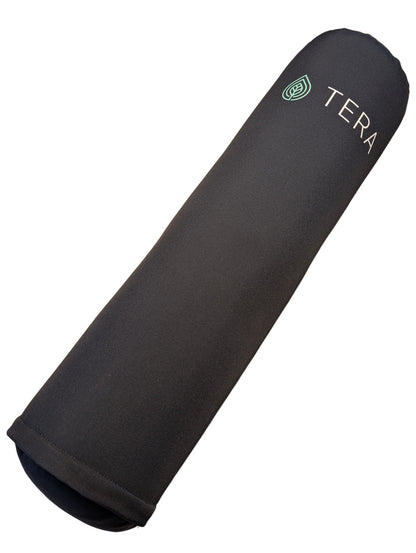 Black sauna footrest_pillow mat with 'Tera' branding 